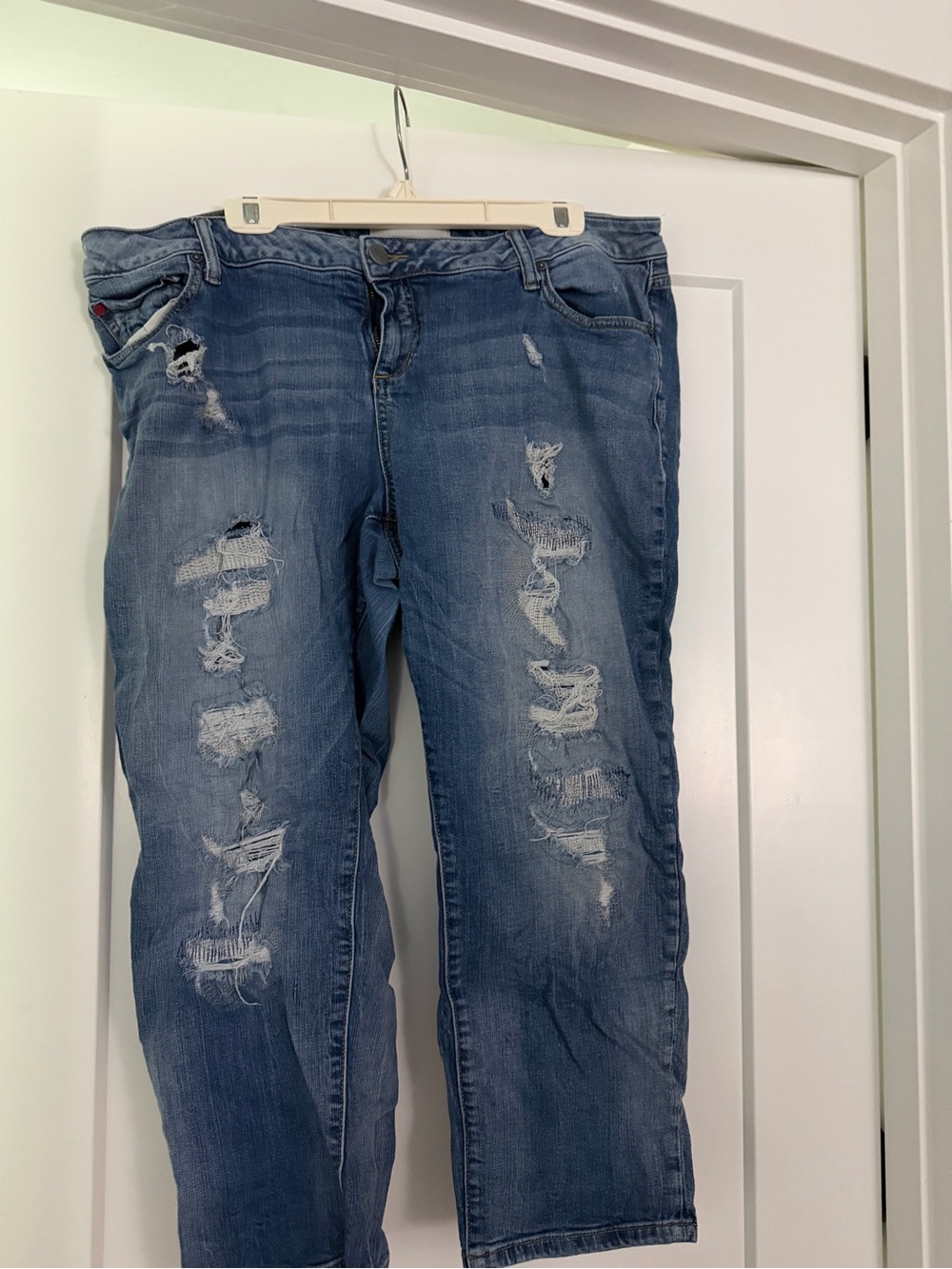 Slink - Distressed Boyfriend Jeans for Women - Blue